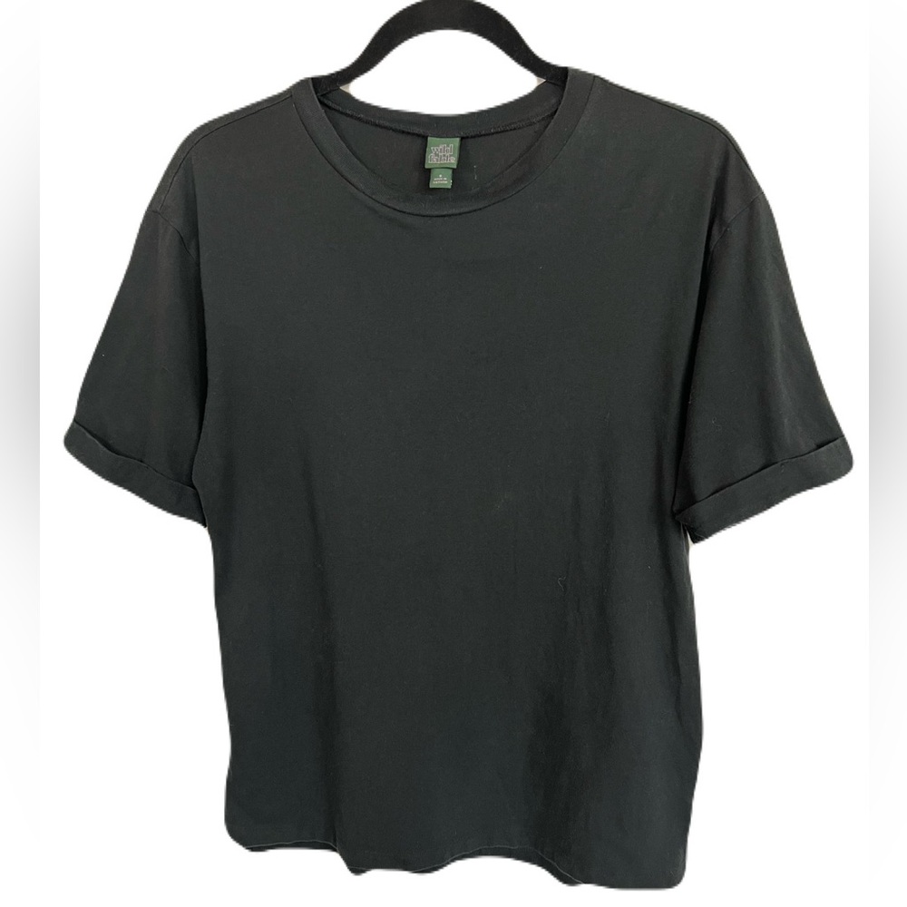 🖤 Wild Fable Black Scoop Neck Cuff Sleeve Tee | Women’s S EUC